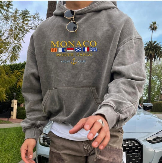 Davy Men's Cozy Nautical Flag Hoodie - Comfortable Maritime Style Sweatshirt