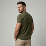 Davy Men's Band Collar Henley Polo Shirt - Stylish & Refined Casual Wear