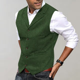 Davy Men's Herringbone Suit Vest - Stylish Tailored Fit for Formal & Casual Occasions