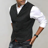 Davy Men's Herringbone Suit Vest - Stylish Tailored Fit for Formal & Casual Occasions