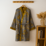 Men's Jacquard Kimono Loungewear - Stylish & Comfortable Robe for Relaxation