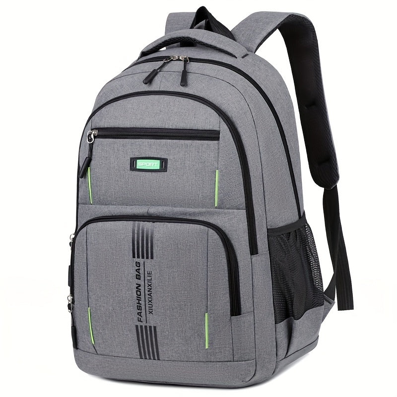 Davy Men's Laptop Backpack with Striped Front Pocket | Stylish & Functional Travel Bag