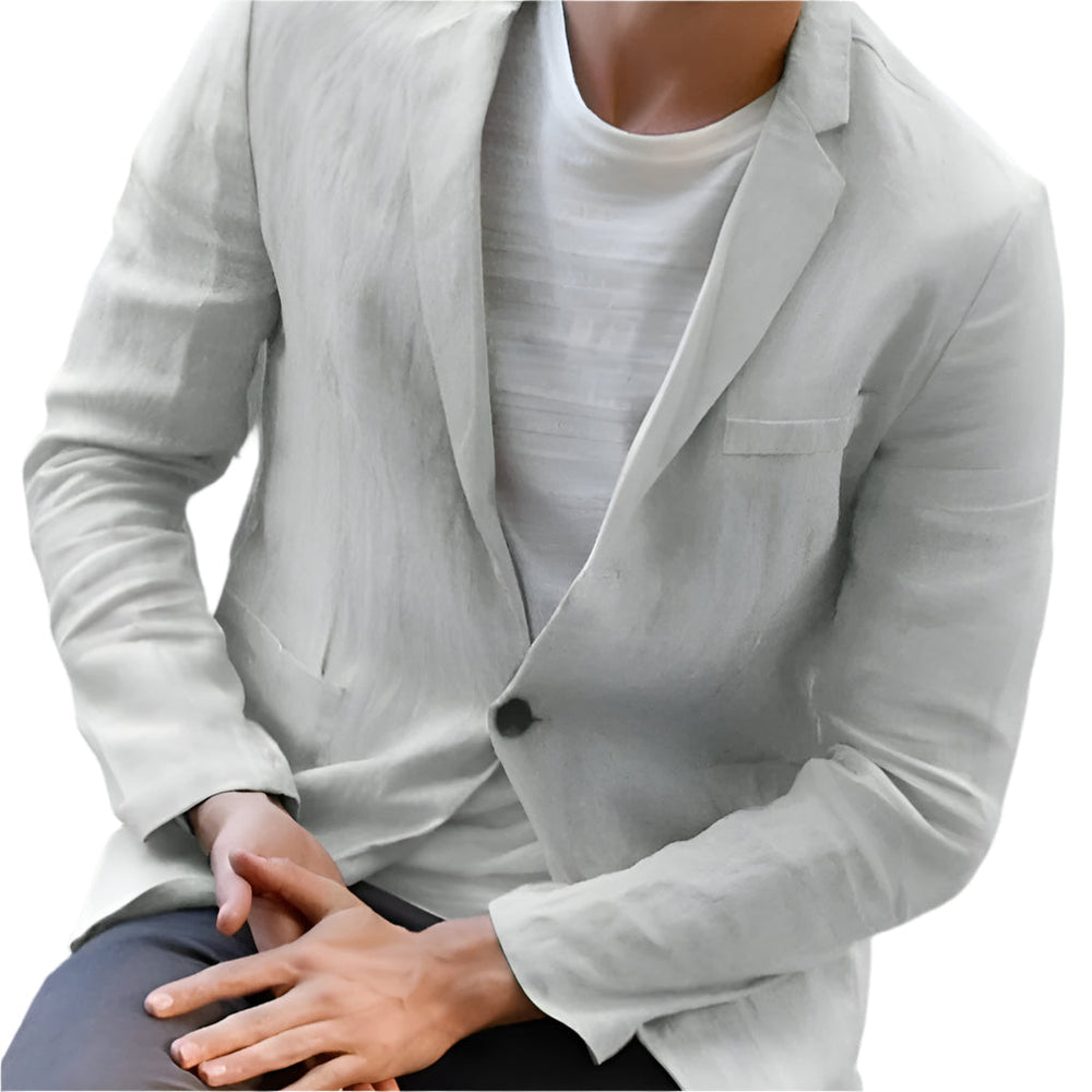 Men's Davy Single-Breasted Linen Jacket - Lightweight & Stylish Summer Blazer
