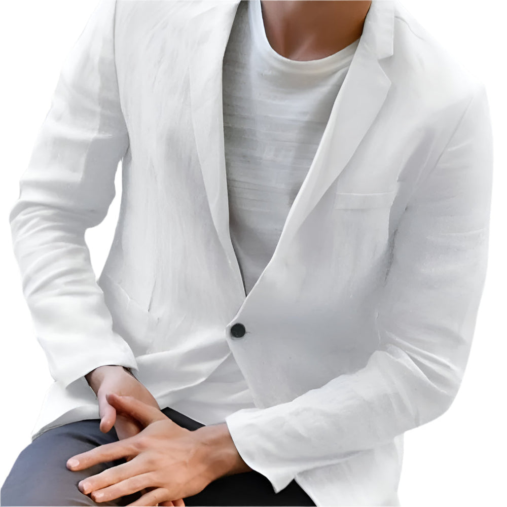 Men's Davy Single-Breasted Linen Jacket - Lightweight & Stylish Summer Blazer