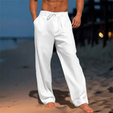 Men's Breathable Linen Blend Trousers - Lightweight, Comfortable Summer Pants for Casual and Formal Wear