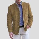 Enhanced Product Title: "Davy Men's Mandarin Collar Blazer - Stylish Button Front Jacket for Smart Casual Looks" 

This title includes relevant keywords while emphasizing style and versatility, which can help improve visibility in Google Shopping searches