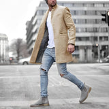 Davy Men's Tailored Mid-Length Coat with Lapel Collar | Stylish & Versatile Outerwear