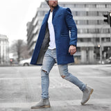 Davy Men's Tailored Mid-Length Coat with Lapel Collar | Stylish & Versatile Outerwear