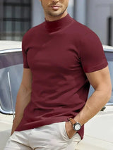 Davy Men's Lightweight Moisture-Wicking Mock Neck Tee - Breathable Performance Shirt for Active Lifestyle