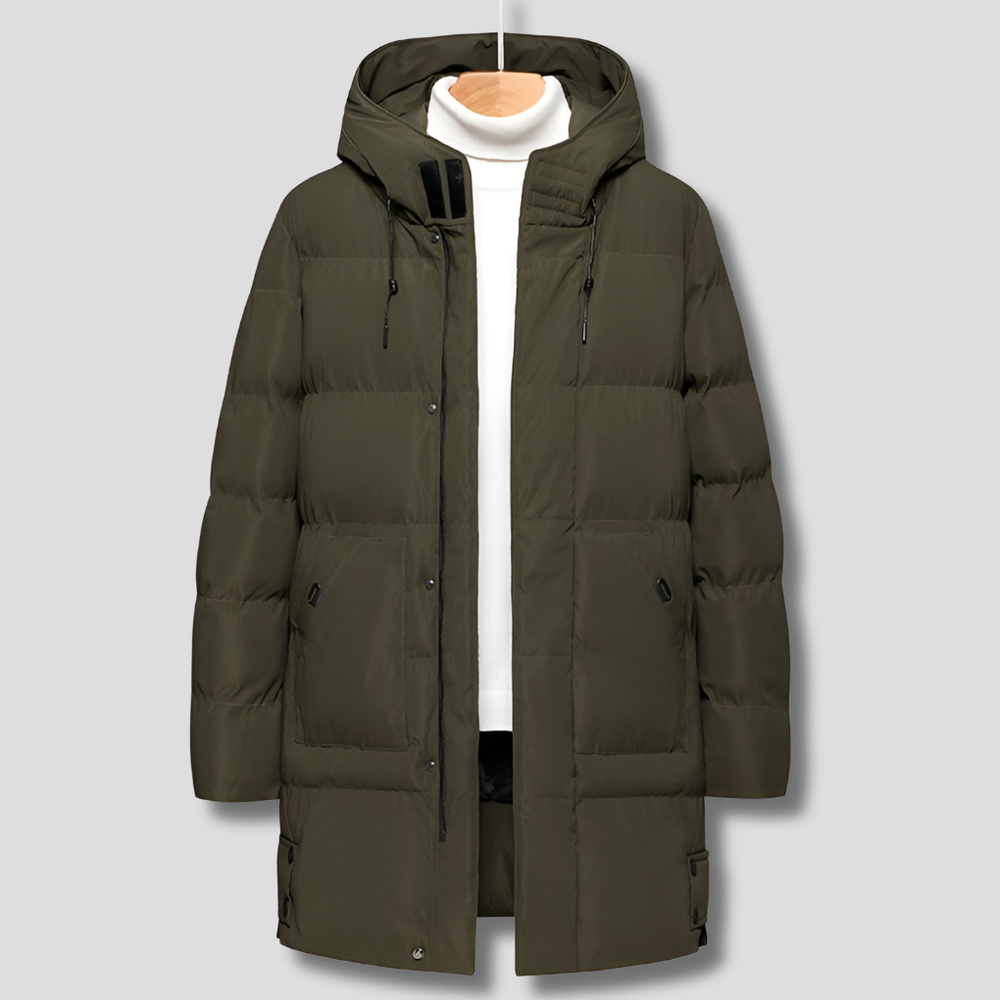 Men's Insulated Hooded Parka - Warm Winter Jacket for Extreme Cold Weather