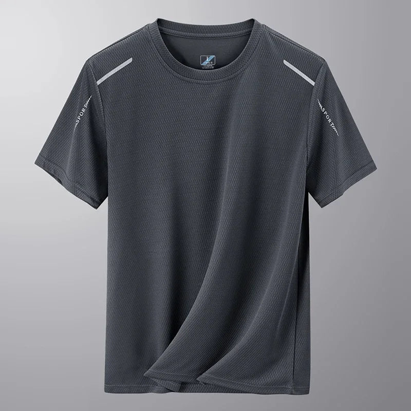 Men's Breathable Reflective Activewear Tee - Lightweight Performance Shirt for Running & Fitness