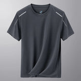 Men's Breathable Reflective Activewear Tee - Lightweight Performance Shirt for Running & Fitness