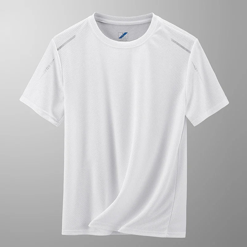 Men's Breathable Reflective Activewear Tee - Lightweight Performance Shirt for Running & Fitness