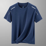 Men's Breathable Reflective Activewear Tee - Lightweight Performance Shirt for Running & Fitness