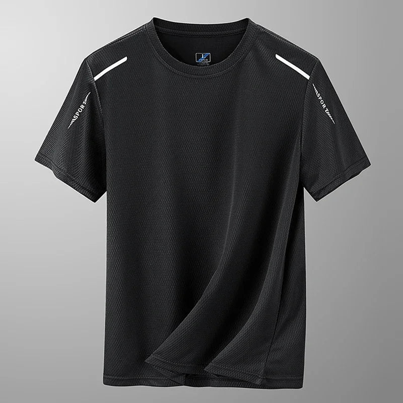 Men's Breathable Reflective Activewear Tee - Lightweight Performance Shirt for Running & Fitness