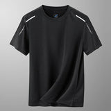 Men's Breathable Reflective Activewear Tee - Lightweight Performance Shirt for Running & Fitness