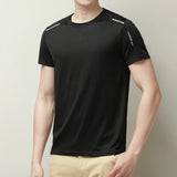 Men's Breathable Reflective Activewear Tee - Lightweight Performance Shirt for Running & Fitness