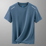 Men's Breathable Reflective Activewear Tee - Lightweight Performance Shirt for Running & Fitness