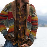 Stylish Davy Striped Knit Cardigan with Shawl Collar for Women - Cozy & Fashionable Layering Piece