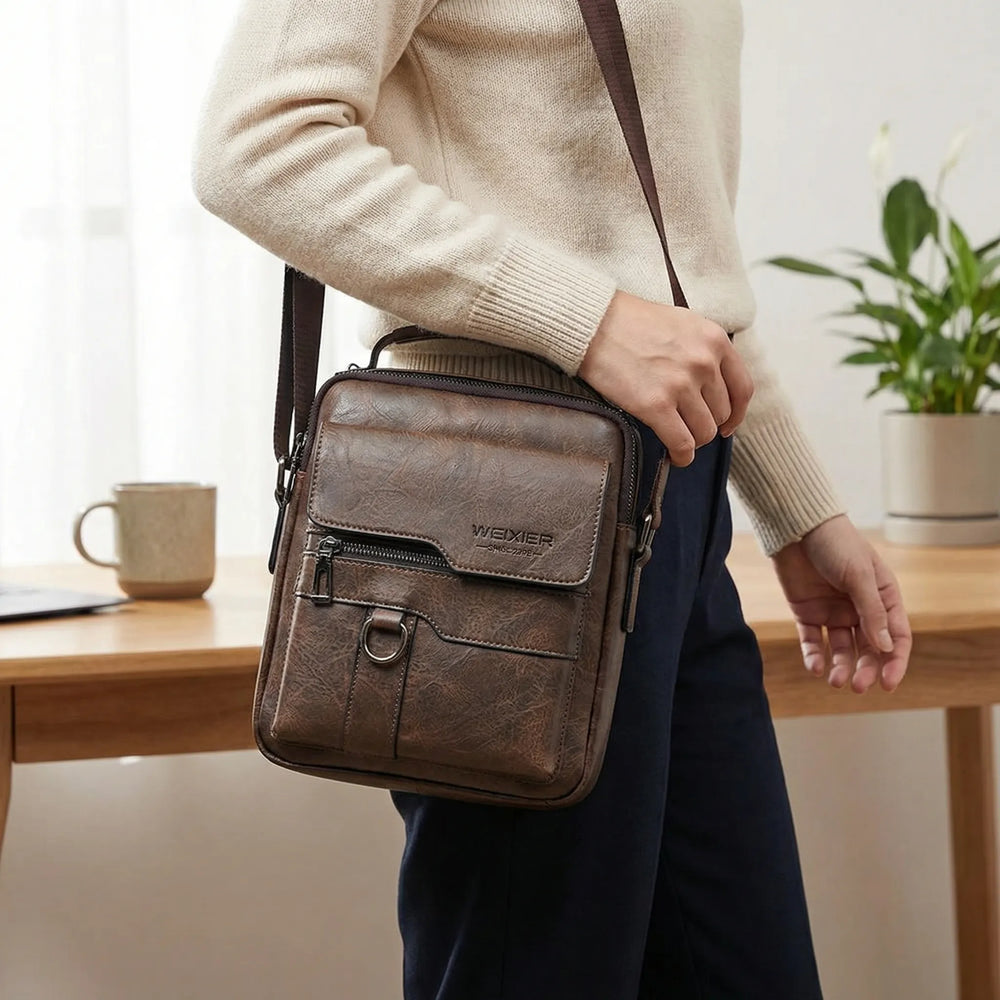 Davy Men's Stylish Shoulder Bag with Flap Pocket - Versatile, Durable, Perfect for Everyday Use