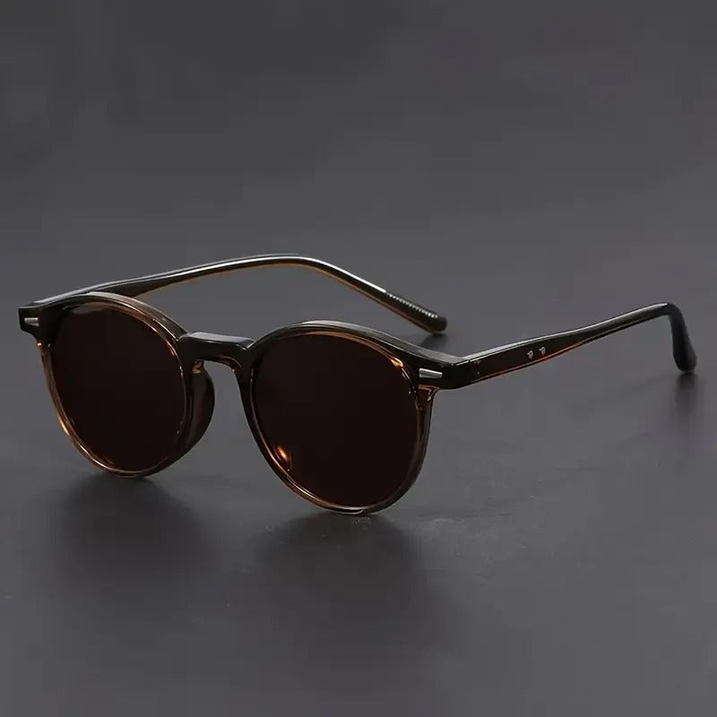 Round Sunglasses – Men's, Retro Tortoiseshell Print & Lightweight Frame
