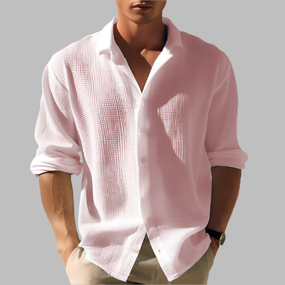 Davy Men's Breezy Textured Casual Shirt - Lightweight & Stylish Summer Wear