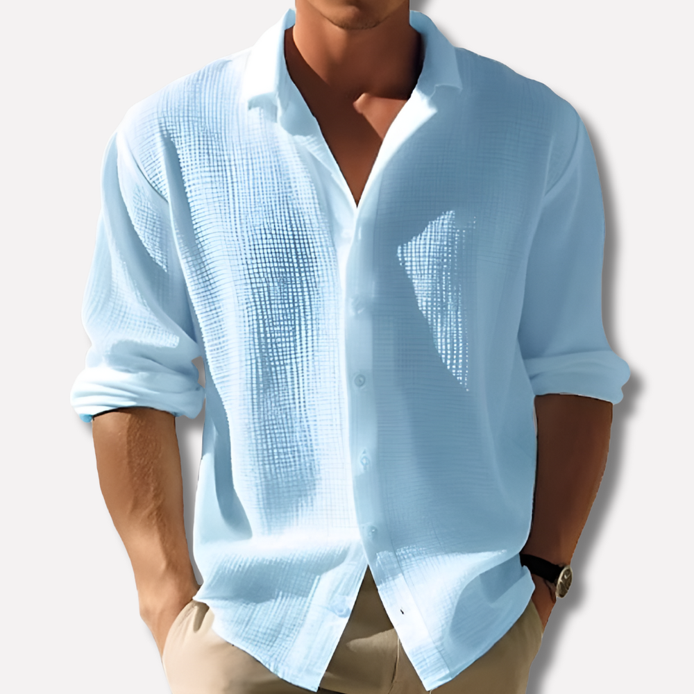 Davy Men's Breezy Textured Casual Shirt - Lightweight & Stylish Summer Wear