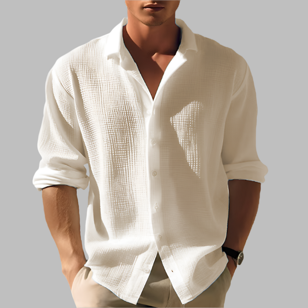 Davy Men's Breezy Textured Casual Shirt - Lightweight & Stylish Summer Wear