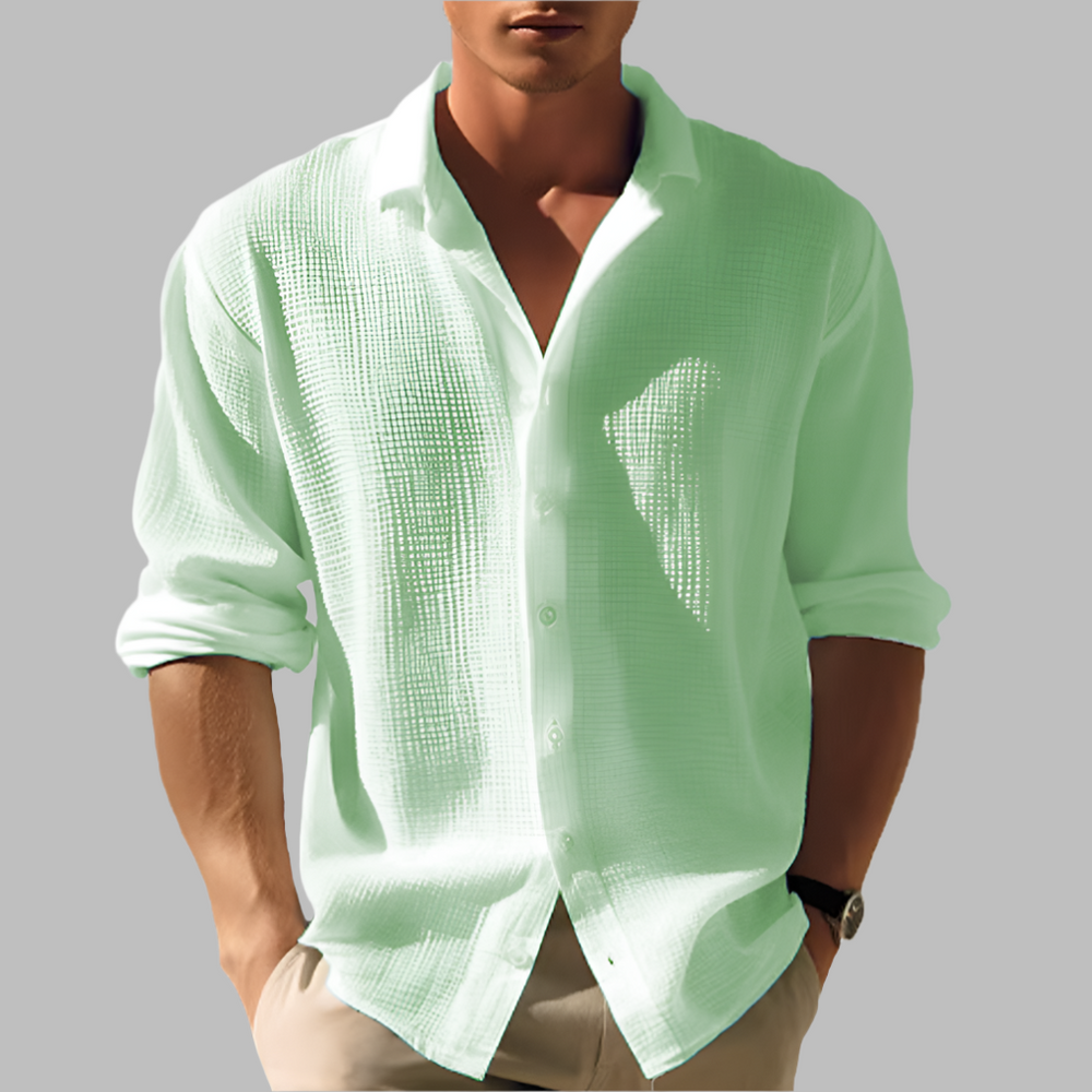 Davy Men's Breezy Textured Casual Shirt - Lightweight & Stylish Summer Wear