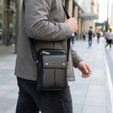 Davy Men's Vertical Crossbody Bag - Stylish Flap Pocket Design for Everyday Use