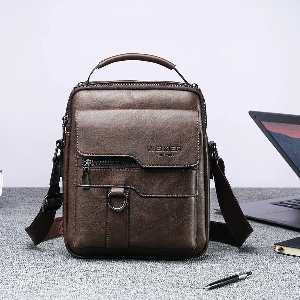 Davy Men's Vertical Crossbody Messenger Bag - Stylish & Functional Travel Satchel for Everyday Use