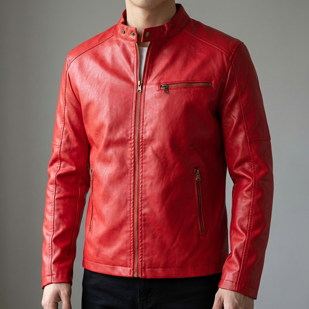 Men's Davy Waterproof Leather Moto Jacket - Stylish & Durable Biker Jacket for All Weather