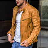 Men's Davy Waterproof Leather Moto Jacket - Stylish & Durable Biker Jacket for All Weather