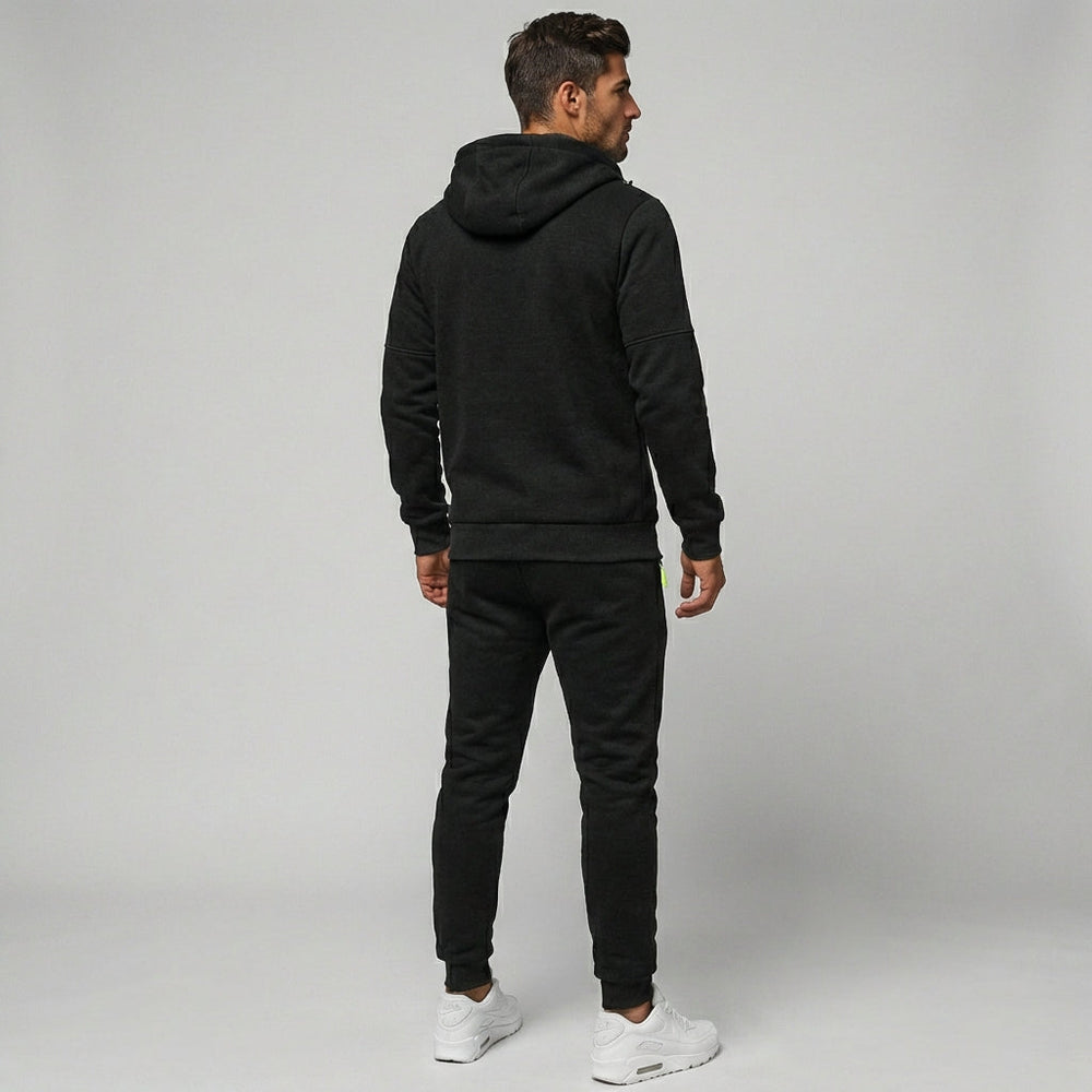 Men's Comfortable Performance Zip-Up Hoodie & Jogger Set - Stylish Activewear for Gym & Casual Wear