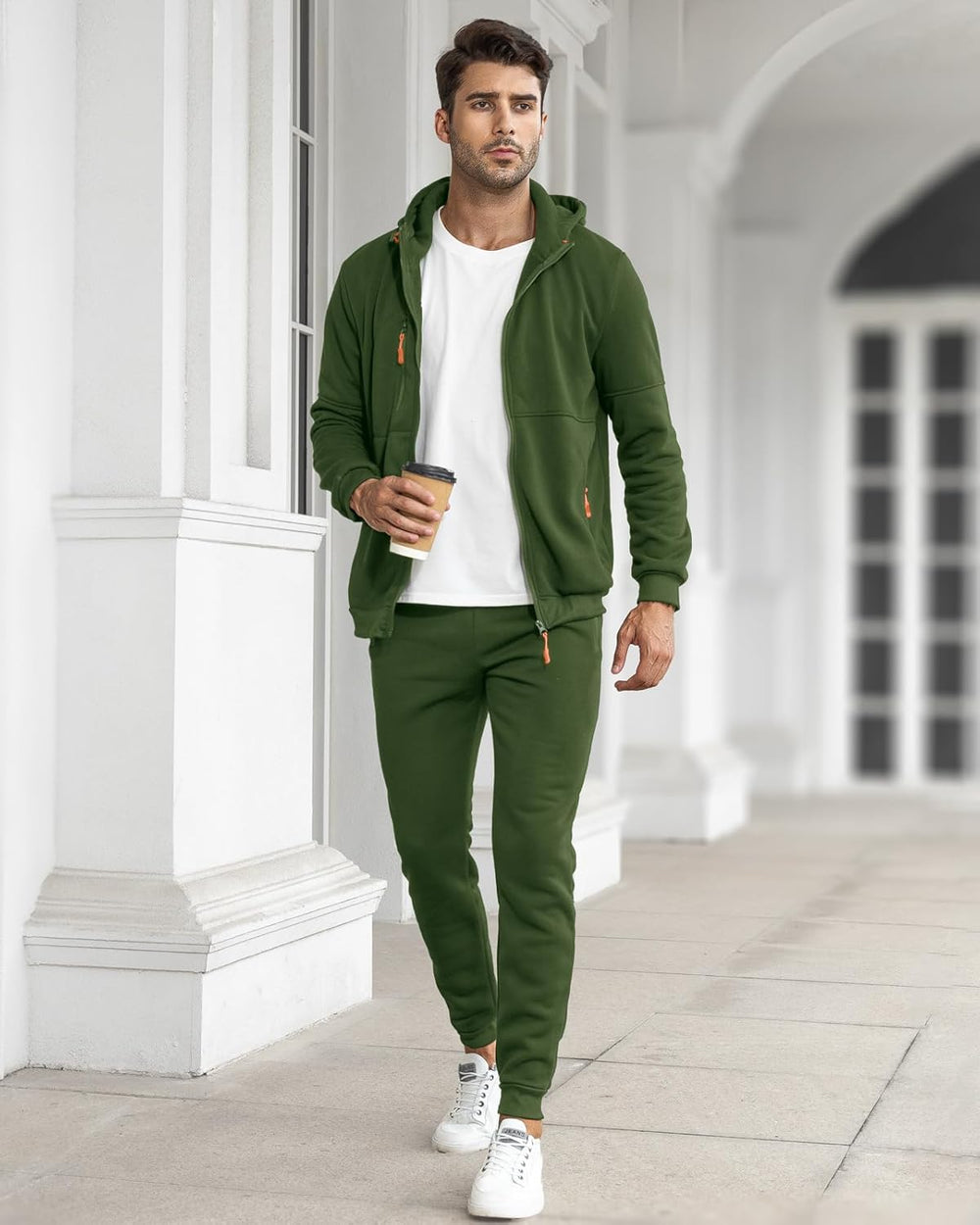 Men's Comfortable Performance Zip-Up Hoodie & Jogger Set - Stylish Activewear for Gym & Casual Wear