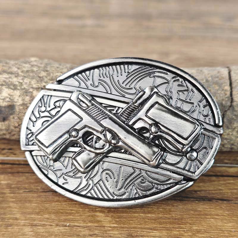 Davy Oval Bull Skull Belt Buckle with Hidden Tool - Unique Western Accessory