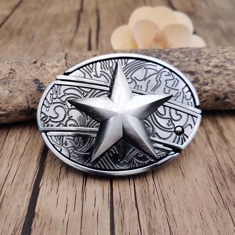 Davy Oval Bull Skull Belt Buckle with Hidden Tool - Unique Western Accessory