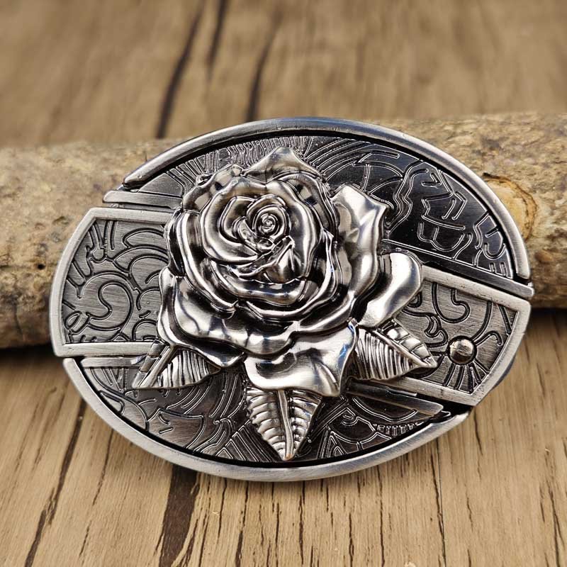 Davy Oval Bull Skull Belt Buckle with Hidden Tool - Unique Western Accessory
