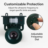 Davy Solar-Powered Motion Sensor Bird Repeller - Eco-Friendly Bird Deterrent for Gardens & Patios