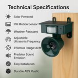 Davy Solar-Powered Motion Sensor Bird Repeller - Eco-Friendly Bird Deterrent for Gardens & Patios