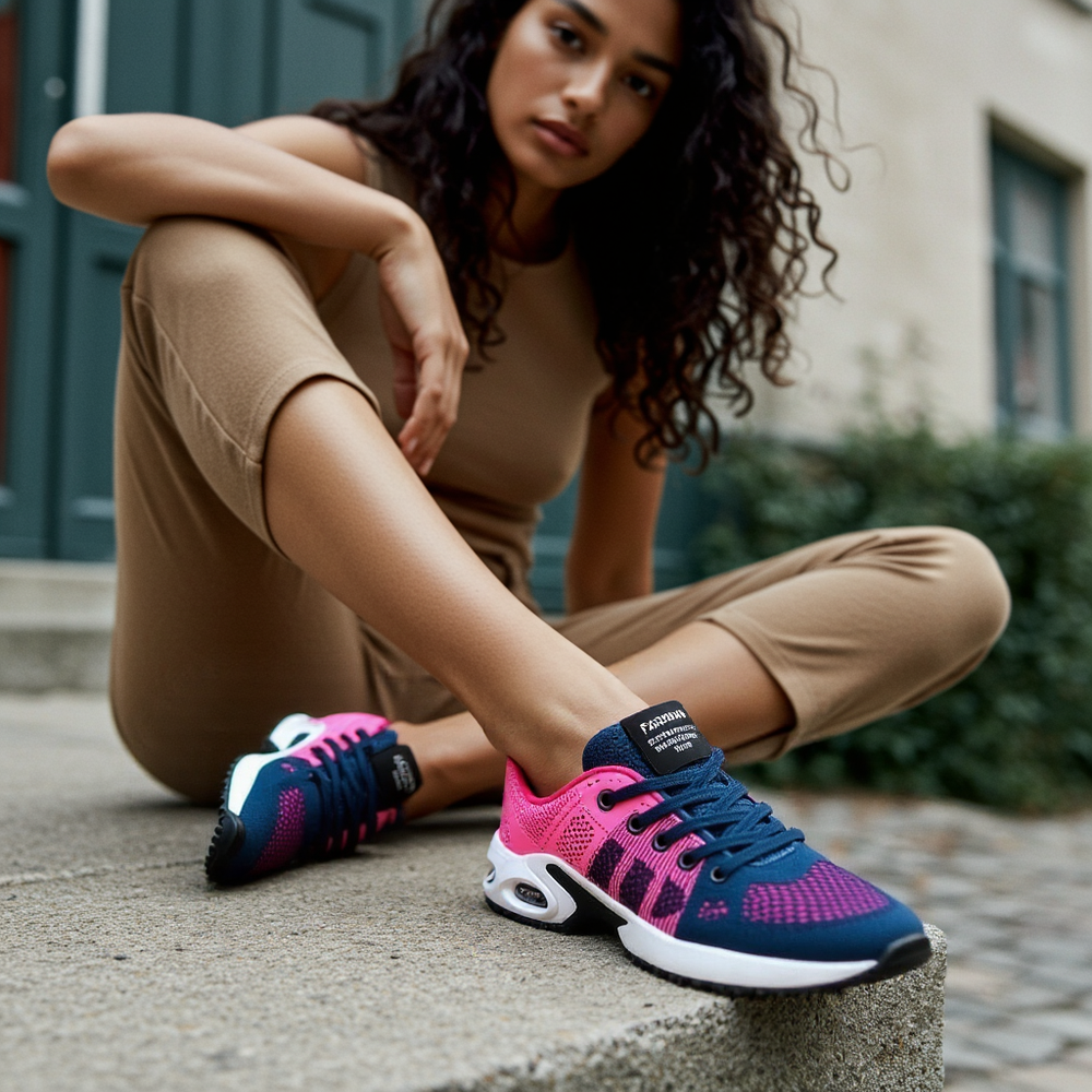 Women's Supportive Athletic Sneakers - Lightweight, Breathable, and Cushioned Running Shoes for Comfort and Performance