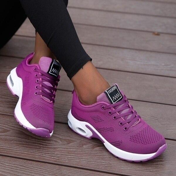 Women's Supportive Athletic Sneakers - Lightweight, Breathable, and Cushioned Running Shoes for Comfort and Performance