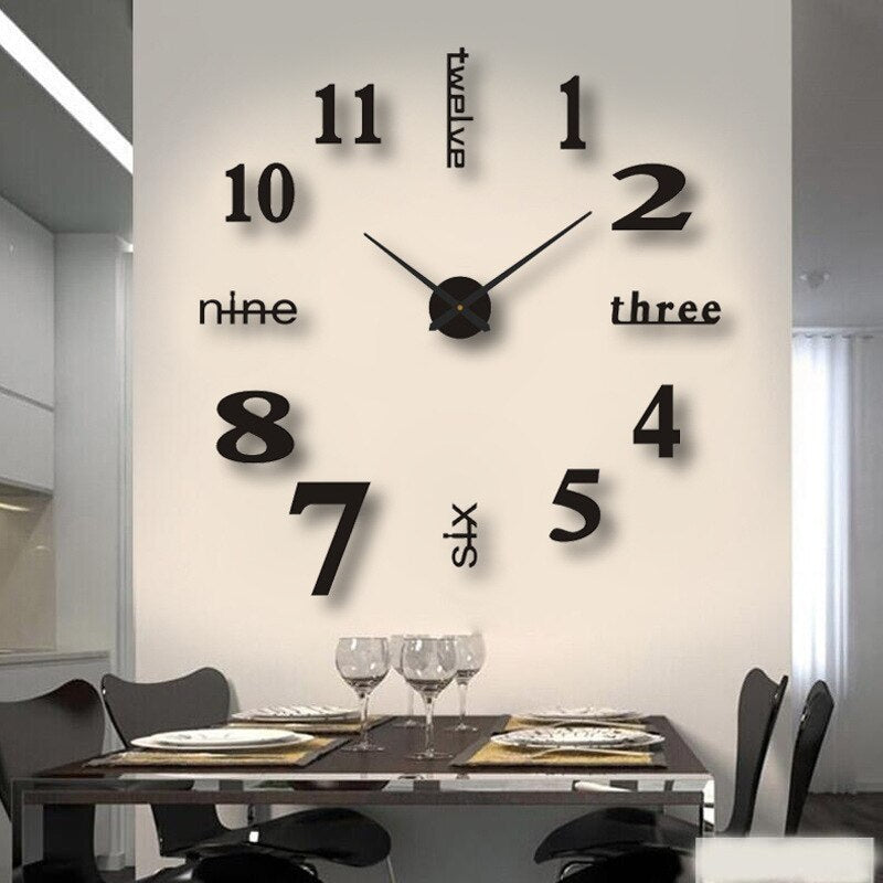 Davy Oversized Modern Wall Clock - Stylish Large Clock for Home Decor | Contemporary Design & Easy-to-Read Face