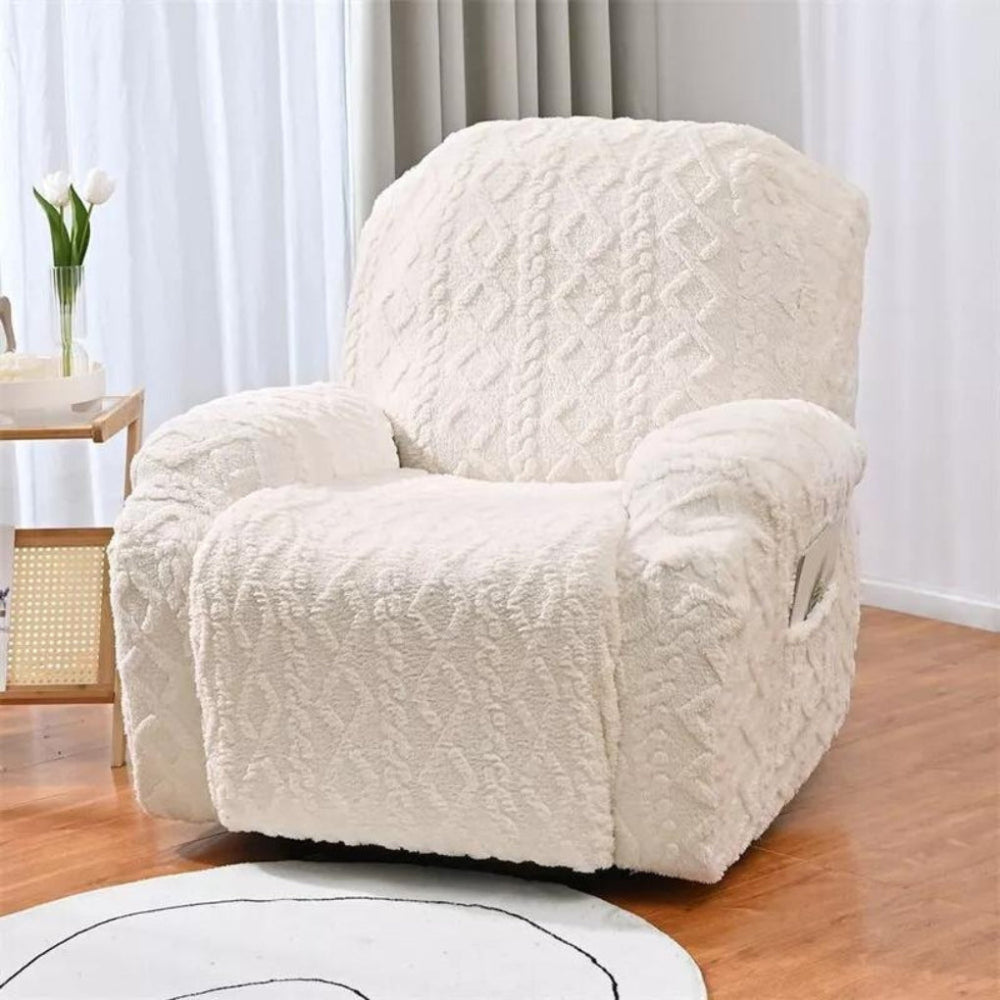 Davy Plush Recliner Sofa Cover - Cable Knit Texture for Ultimate Comfort & Style