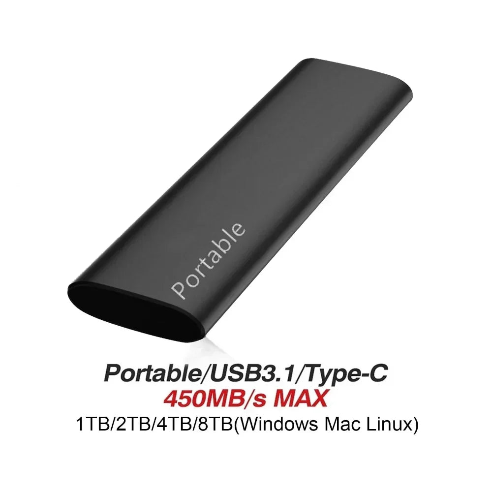Davy Aluminum Portable SSD - High-Speed External Storage Solution for Data Backup & Transfer