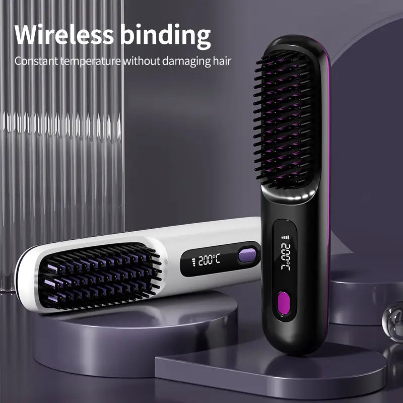 Davy Travel Hair Straightening Brush | Portable Sleek Hair Styling Tool for On-the-Go Perfection