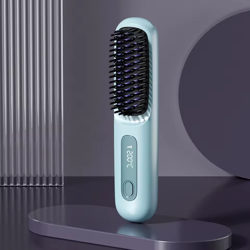 Davy Travel Hair Straightening Brush | Portable Sleek Hair Styling Tool for On-the-Go Perfection