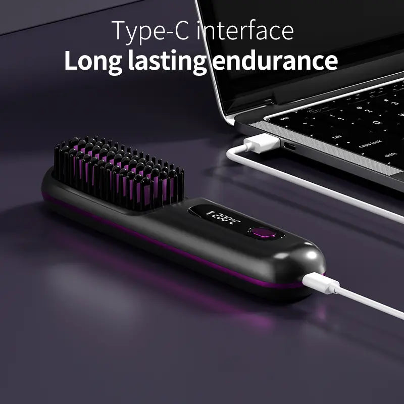Davy Travel Hair Straightening Brush | Portable Sleek Hair Styling Tool for On-the-Go Perfection