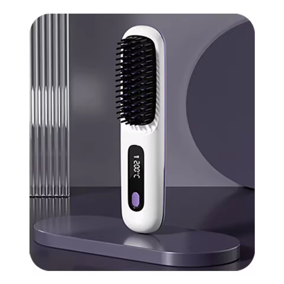 Davy Travel Hair Straightening Brush | Portable Sleek Hair Styling Tool for On-the-Go Perfection