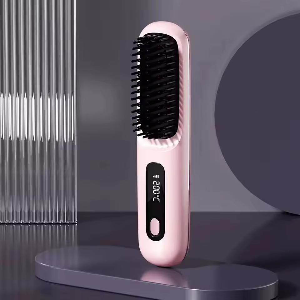 Davy Travel Hair Straightening Brush | Portable Sleek Hair Styling Tool for On-the-Go Perfection